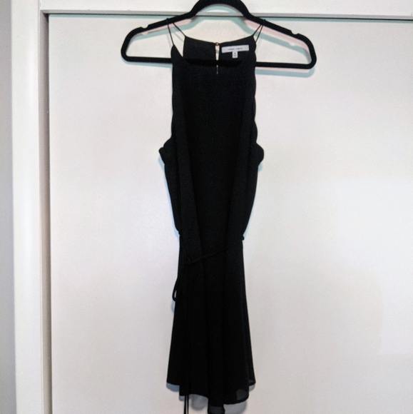 4/$16 ❇️ Naked Zebra Black Tie Waist Scalloped Mini Dress - Picture 3 of 7